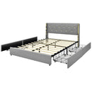 Bed Frame Mattress Foundation with 4 Storage Drawers by LJGDeals