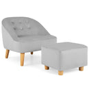 Soft Velvet Upholstered Kids Sofa Chair with Ottoman by DirectDeals