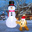 6 Feet Tall Inflatable Snowman and Dog Set Christmas Decoration with LED Lights by LJGDeals