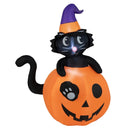5 Feet Inflatable Halloween Pumpkin with Witch's Black Cat by LJGDeals