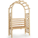Wooden Garden Bench Arch Pergola Outdoor Arbor by LJGDeals