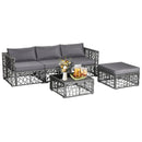 5 Pieces Patio PE Rattan Wicker Sofa Furniture Set-Gray by LJGDeals