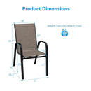 6 Pieces Patio Stackable Dining Chairs with Curved Armrests and Breathable Fabric by LJGDeals