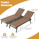2-Person Patio Chaise Lounge with Middle Panel-Brown by LJGDeals