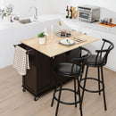 Kitchen Island Trolley Cart Wood with Drop-Leaf Tabletop and Storage Cabinet by LJGDeals