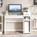 Computer Desk PC Laptop Table with Drawer and Shelf-White by LJGDeals