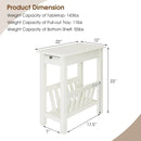 2-Tier End Table with Pull-out Tray and Solid Rubber Wood Legs by LJGDeals