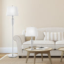 3 Piece Lamp with Set Modern Floor Lamp and 2 Table Lamps-Silver by LJGDeals