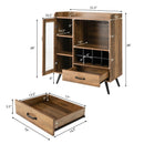 Buffet Sideboard with Removable Wine Rack and Glass Holder-Rustic Brown by LJGDeals