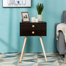 Modern Nightstand Bedside Table Mid Century with 2 Drawers-Natural by LJGDeals