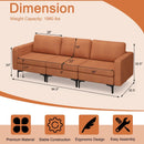 3-Seat Sectional Sofa Couch with Armrest Magazine Pocket and Metal Leg by LJGDeals