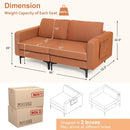 Modern Loveseat Sofa Couch with Side Storage Pocket and Sponged Padded Seat Cushions by LJGDeals