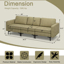 3-Seat Sectional Sofa Couch with Armrest Magazine Pocket and Metal Leg