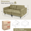 Modern Loveseat Sofa Couch with Side Storage Pocket and Sponged Padded Seat Cushions by LJGDeals