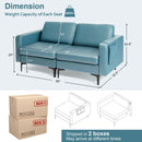 Modern Loveseat Sofa Couch with Side Storage Pocket and Sponged Padded Seat Cushions by LJGDeals