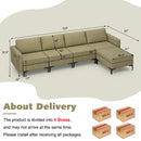 Modular L-shaped Sectional Sofa with Reversible Ottoman and 2 USB Ports by LJGDeals