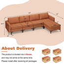 Modular L-shaped Sectional Sofa with Reversible Ottoman and 2 USB Ports by LJGDeals