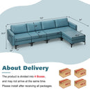 Modular L-shaped Sectional Sofa with Reversible Ottoman and 2 USB Ports by LJGDeals