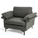 Modern Fabric Accent Armchair with Original Distributed Spring and Armrest Cushions by LJGDeals