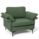 Modern Fabric Accent Armchair with Original Distributed Spring and Armrest Cushions by DirectDeals