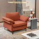 Modern Fabric Accent Armchair with Original Distributed Spring and Armrest Cushions by LJGDeals