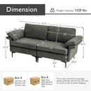 Modern Fabric Loveseat Sofa for with Metal Legs and Armrest Pillows by LJGDeals