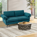 Modern Fabric Loveseat Sofa for with Metal Legs and Armrest Pillows by LJGDeals