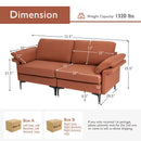 Modern Fabric Loveseat Sofa for with Metal Legs and Armrest Pillows by LJGDeals