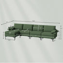 Extra Large L-shaped Sectional Sofa with Reversible Chaise and 2 USB Ports for 4-5 People by LJGDeals