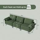 Large 3-Seat Sofa Sectional with Metal Legs for 3-4 people by LJGDeals