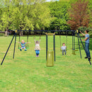 7-in-1 Stable A-shaped Outdoor Swing Set for Backyard by LJGDeals