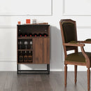 Wine Storage Cabinet Buffet Sideboard with Adjustable Shelf and Sliding Door-Brown by LJGDeals