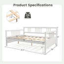 Classic Wooden Full Size Daybed Frame with Guardrails by LJGDeals