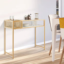 Faux Marble Console Table with Wire Baske for Hallway and Living Room-White by LJGDeals
