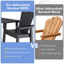 2 Pieces HDPE Tall Adirondack Chair with Middle Connecting Tray by LJGDeals