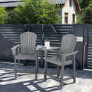 2 Pieces HDPE Tall Adirondack Chair with Middle Connecting Tray by LJGDeals