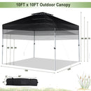 2-Tier 10 x 10 Feet Pop-up Canopy Tent with Wheeled Carry Bag-Black by DirectDeals