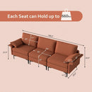 Large 3-Seat Sofa Sectional with Metal Legs for 3-4 people by LJGDeals