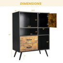 Industrial Buffet Sideboard Kitchen Cupboard with Cubbies Drawers-Rustic Brown by LJGDeals