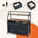 5 Drawers Storage Dresser with Fabric Bin for Living Room Bedroom-Black by LJGDeals