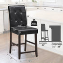 Set of 2 Bar Stools with Rubber Wood Legs and Button-Tufted Back by LJGDeals