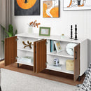 4-Door Kitchen Buffet Sideboard for Dining Room and Kitchen-White by LJGDeals