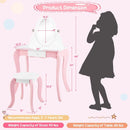 Pretend Kids Vanity Set with 360° Rotatable Mirror and Play Accessories by LJGDeals
