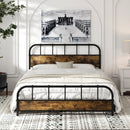 Queen Size Industrial Metal Platform Bed Frame Headboard Mattress Foundation by LJGDeals