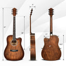 41 Inch Full Size Cutaway Acoustic Guitar Set for Beginner by LJGDeals