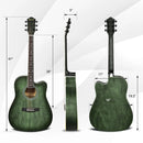 41 Inch Full Size Cutaway Acoustic Guitar Set for Beginner by LJGDeals