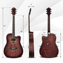 41 Inch Full Size Cutaway Acoustic Guitar Set for Beginner by LJGDeals