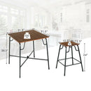 5 Pieces Bar Table Set with 4 Counter Height Backless Stools-Rustic Brown by LJGDeals