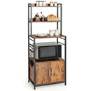 4-Tier Industrial Kitchen Bakers Rack Microwave Oven Stand-Brown by LJGDeals