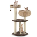 41 Inch Rattan Cat Tree with Napping Perch by LJGDeals